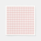 Zachte Roze Gingham Plaid Verjaardag Baby Shower Servet (Voorkant)
