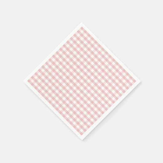 Zachte Roze Gingham Plaid Verjaardag Baby Shower Servet (Hoek)