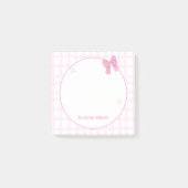Zachte Roze Gingham Strikje Post-it® Notes (Voorkant)