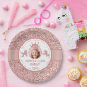 Zachte Roze glitter sparkle prinses verjaardag Papieren Bordje (Feest)