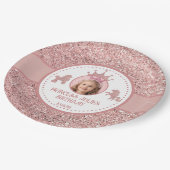 Zachte Roze glitter sparkle prinses verjaardag Papieren Bordje (Gekanteld)