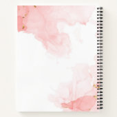Zachte Roze Glitter Watercolor Achtergrond Notitieboek (Achterkant)