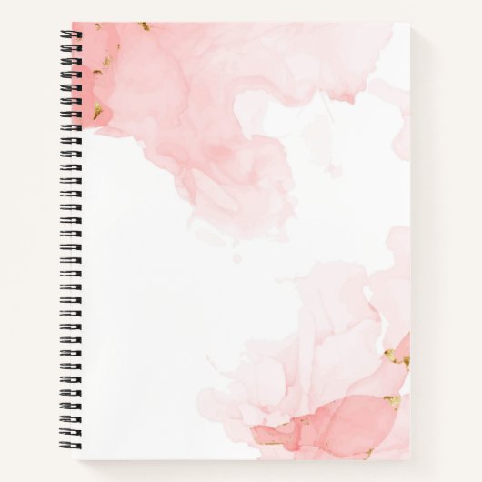 Zachte Roze Glitter Watercolor Achtergrond Notitieboek (Voorkant)