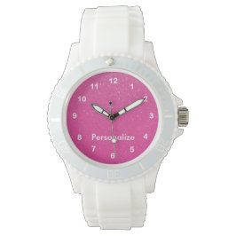 Zachte roze Glitterprint Horloge