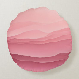 Zachte Roze Golven AI-kunst  Rond Kussen