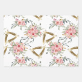 Zachte Roze Goud Bloemige Bruiloft Inpakpapier Vel (Voorkant 3)