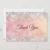 Zachte roze gouden nepsilvergitter bedankkaart (Voorkant)