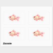 Zachte Roze Goudvis met Hartjes Kawaii Sticker (Vel)