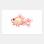 Zachte Roze Goudvis met Hartjes Kawaii Sticker (Voorkant)