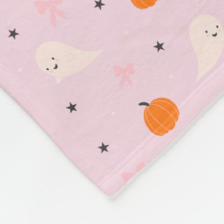 Zachte Roze Halloween Geest Patroon Deken