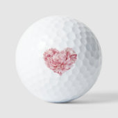 Zachte Roze Hartbloem Golfballen (Voorkant)