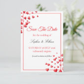 Zachte Roze Harten Bewaar de Datumkaart Save The Date (Staand voorkant)