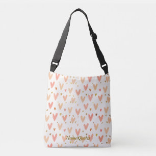 Zachte Roze Harten Naadloos Patroon Crossbody Tas