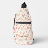 Zachte Roze Harten Naadloos Patroon Sling Bag (Voorkant)