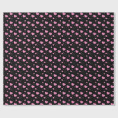 Zachte roze harten romantisch patroon cadeaupapier (Vlak)