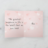 Zachte roze harten voor de dag van de liefde feestdagen kaart (Binnen)