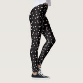 Zachte Roze Hartjes op Zwart Leggings (Rechts)
