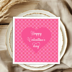 Zachte Roze Hartjes Valentijn Tafelservetten Servet