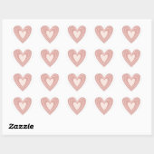 Zachte Roze Hartvormige Sticker voor het Inpakken (Vel)