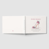 Zachte Roze Hoge Hakken Bloemige Bruidsdouche Gastenboek (Volledig)