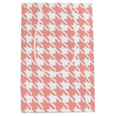Zachte Roze Houndstooth Gift Bag Medium Cadeauzakje (Voorkant)