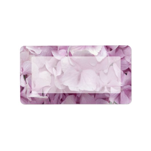 Zachte Roze Hydrangea Flowers Etiket (Voorkant)