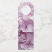 Zachte Roze hydrangea Flowers Weddenschap Flessenhanger (Achterkant)