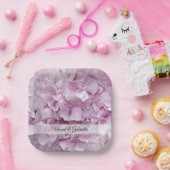 Zachte Roze hydrangea Flowers Weddenschap Papieren Bordje (Feest)