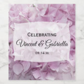 Zachte Roze hydrangea Flowers Weddenschap Wijn Etiket (Enkel label)