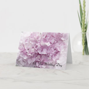Zachte Roze hydrangea Kaart op de dag van het huwe