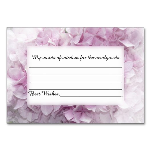 Zachte Roze Hydrangea Weddenschap Kaarten (Achterkant)