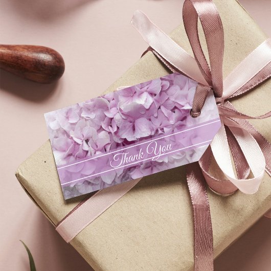 Zachte Roze Hydrangea Wedding Favor Labels Cadeaulabel