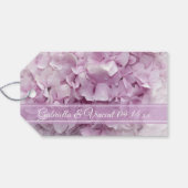 Zachte Roze Hydrangea Wedding Favor Labels Cadeaulabel (Achterkant Horizontaal)