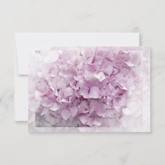 Zachte Roze hydrangea Wedding RSVP Response Kaart (Achterkant)