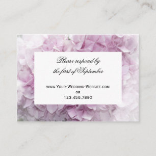 Zachte Roze hydrangea Wedding RSVP Response Kaart