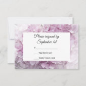 Zachte Roze hydrangea Wedding RSVP Response Kaart (Voorkant)