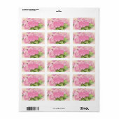 Zachte roze hydrangeas etiket (Full Sheet)