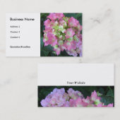 Zachte roze hydrangeas visitekaartje (Voorkant / Achterkant)
