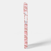 Zachte Roze iPhone Hoes met Textuurreliëf (Achterkant / Links)