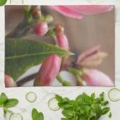Zachte Roze Jatropha Bloem Theedoek (Gevouwen)