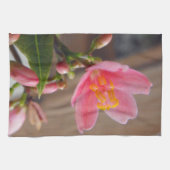 Zachte Roze Jatropha Bloem Theedoek (Horizontaal)