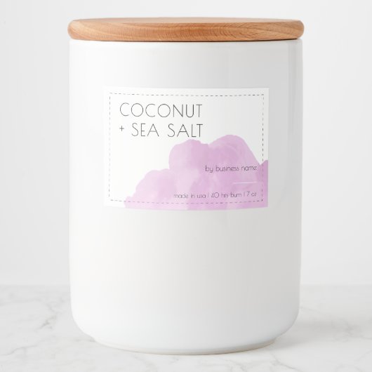 Zachte roze kaarsenetiket voedselcontainer etiket (Voorkant)