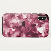Zachte Roze Kawaii Hartjes Achtergrond Case-Mate iPhone Case (Achterkant (horizontaal))