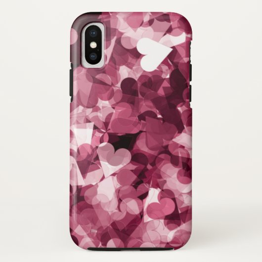 Zachte Roze Kawaii Hartjes Achtergrond Case-Mate iPhone Case (Achterkant)