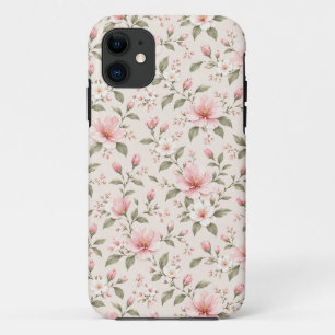 Zachte Roze Kersenbloesem Bloemige Naadloos Patroo Case-Mate iPhone Case