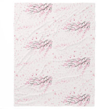 Zachte Roze Kersenbloesem Bloemmotief Fleece