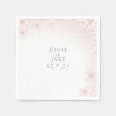 Zachte roze kersenbloesem bruiloft servet (Voorkant)