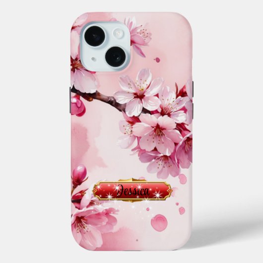 Zachte Roze Kersenbloesem iPhone / iPad hoesje (Achterkant)