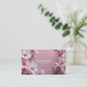 Zachte Roze Kersenbloesem Modern Bokeh Visitekaartje (Staand voorkant)