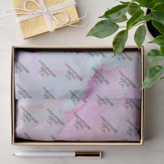Zachte Roze Kleurrijke Marmer Tissuepapier (Geschenk)